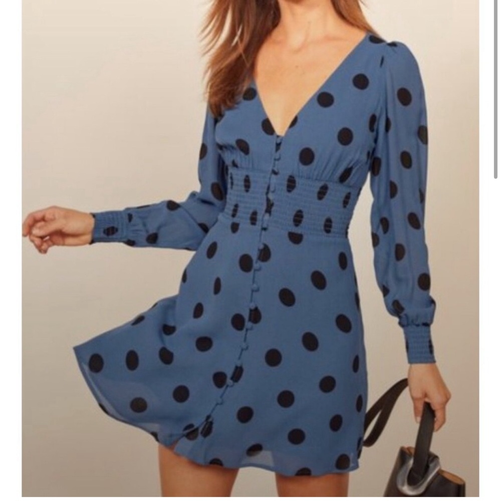 Reformation Alani Porto Mini Button Front Dress Size 4
